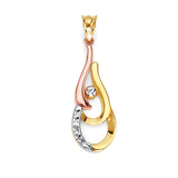 Unisex Pendant in 14K Tri-Color Gold