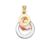 Unisex Pendant in 14K Tri-Color Gold