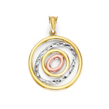 Unisex Pendant in 14K Tri-Color Gold