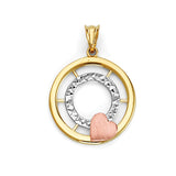 Heart Pendant in 14K Tri-Color Gold