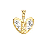 Heart Pendant in 14K Two-Tone Gold