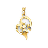 Heart Pendant in 14K Two-Tone Gold