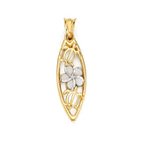 Flower Pendant in 14K Two-Tone Gold