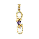 Purple CZ Pendant in 14K Gold