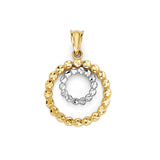 Unisex Pendant in 14K Two-Tone Gold