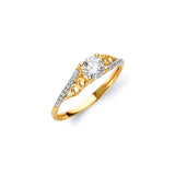 White CZ Ladies Ring in 14K Gold