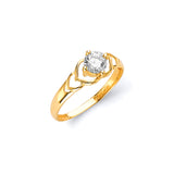 White CZ Ladies Ring in 14K Gold