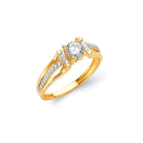 White CZ Ladies Ring in 14K Gold