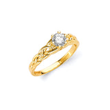 White CZ Ladies Ring in 14K Gold