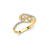White CZ Ladies Ring in 14K Gold