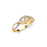 White CZ Ladies Ring in 14K Gold