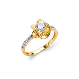 White CZ Ladies Ring in 14K Gold
