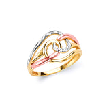 Ladies Ring in 14K Tri-Color Gold