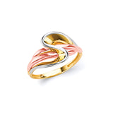 Ladies Ring in 14K Tri-Color Gold