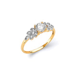 White CZ Ladies Ring in 14K Gold