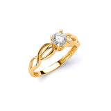 White CZ Ladies Ring in 14K Gold