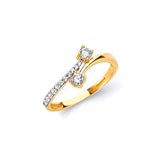 White CZ Ladies Ring in 14K Gold