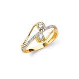 White CZ Ladies Ring in 14K Gold