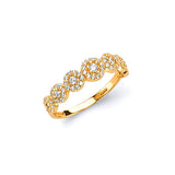 White CZ Ladies Ring in 14K Gold
