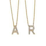 White CZ Personalized Necklace in 14K Gold