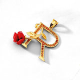 Flower Personalized Pendant in 14K Gold