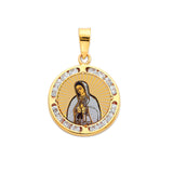 White CZ Guadalupe Pendant in 14K Gold