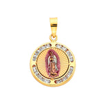 White CZ Guadalupe Pendant in 14K Gold