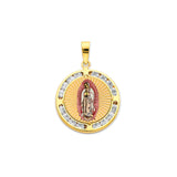 White CZ Guadalupe Pendant in 14K Gold