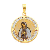White CZ Guadalupe Pendant in 14K Gold