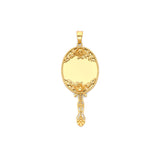 Flower Personalized Unisex Pendant in 14K Gold