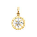 Compass Pendant in 14K Two-Tone Gold