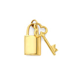 Key & Lock Pendant in 14K Gold
