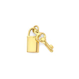 Key & Lock Pendant in 14K Gold