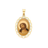 Multi-Color Enamel Baptism Unisex Pendant in 14K Gold