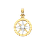 Compass Pendant in 14K Two-Tone Gold