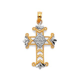 Cross Pendant in 14K Two-Tone Gold
