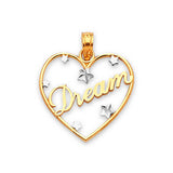 Heart Ladies Pendant in 14K Two-Tone Gold