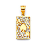 White CZ Symbols Pendant in 14K Gold
