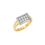 White CZ Kids Ring in 14K Two-Tone Gold