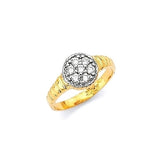 White CZ Kids Ring in 14K Two-Tone Gold