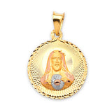 Jesucristo Pendant in 14K Tri-Color Gold
