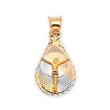 Jesucristo Pendant in 14K Tri-Color Gold