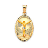 Jesucristo Pendant in 14K Tri-Color Gold