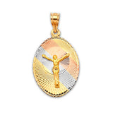 Jesucristo Pendant in 14K Tri-Color Gold