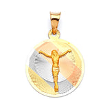 Jesucristo Pendant in 14K Tri-Color Gold