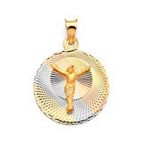 Jesucristo Pendant in 14K Tri-Color Gold