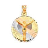 Jesucristo Pendant in 14K Tri-Color Gold