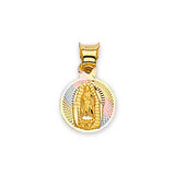 Guadalupe Ladies Pendant in 14K Tri-Color Gold