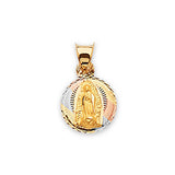 Guadalupe Ladies Pendant in 14K Tri-Color Gold