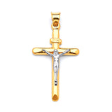Crucifix Pendant in 14K Two-Tone Gold